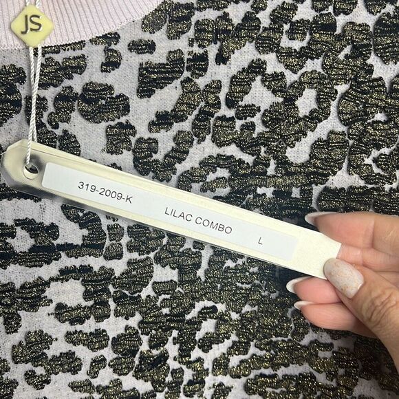 Jonathan Simkhai Animal Print Jacquard Cropped Sweater Lace L NWT - Picture 13 of 16